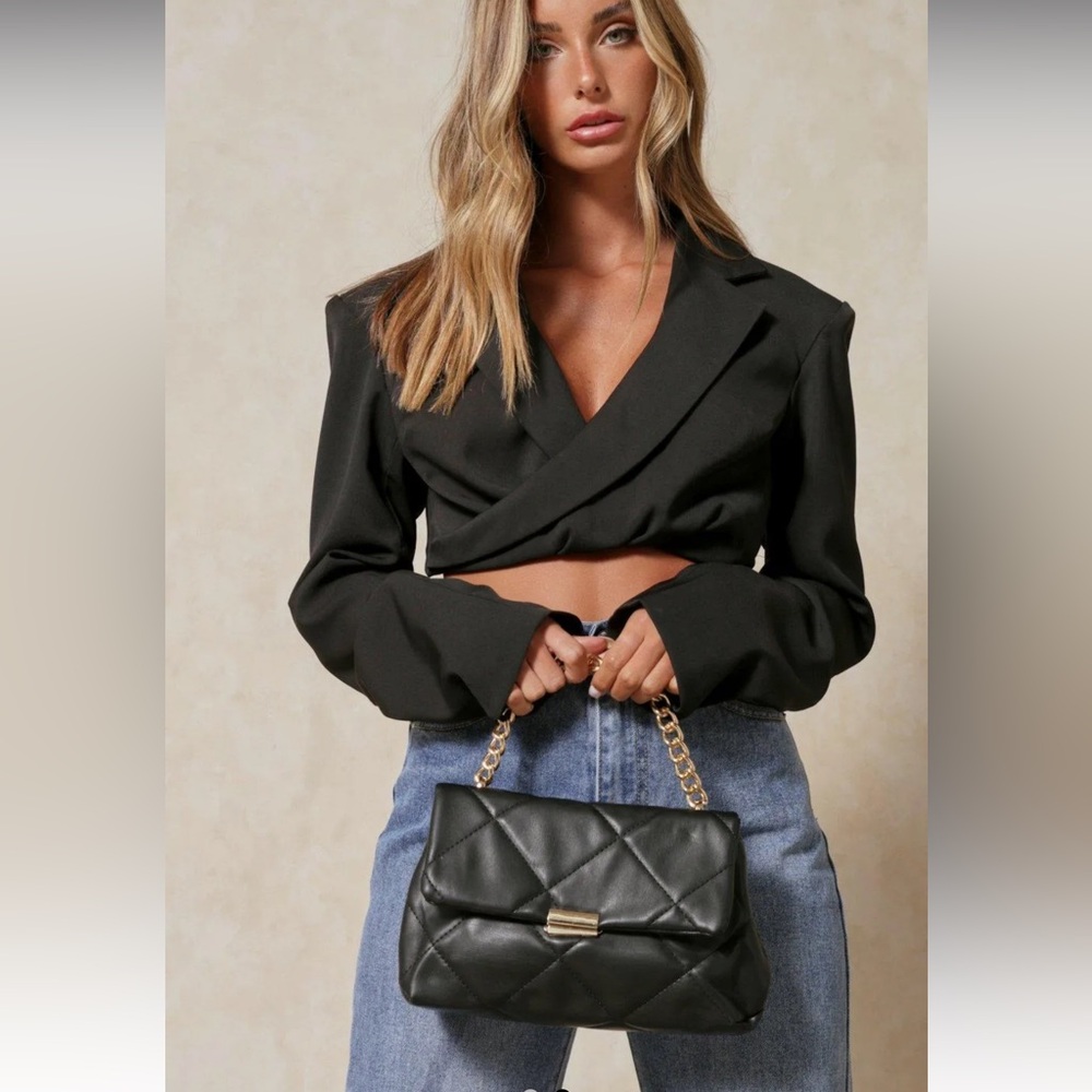 Black Quilted Hand Bag